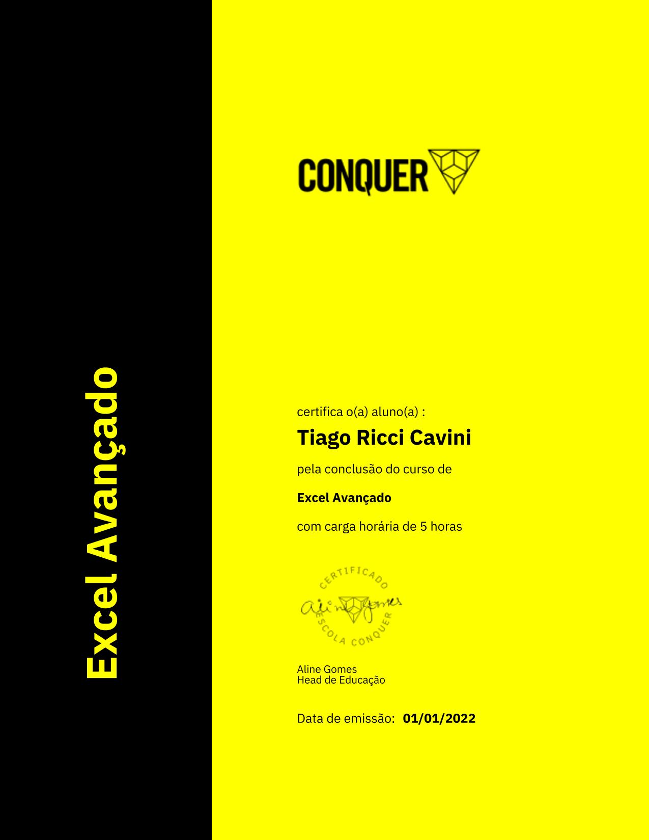 Certificado de Excel Avançado